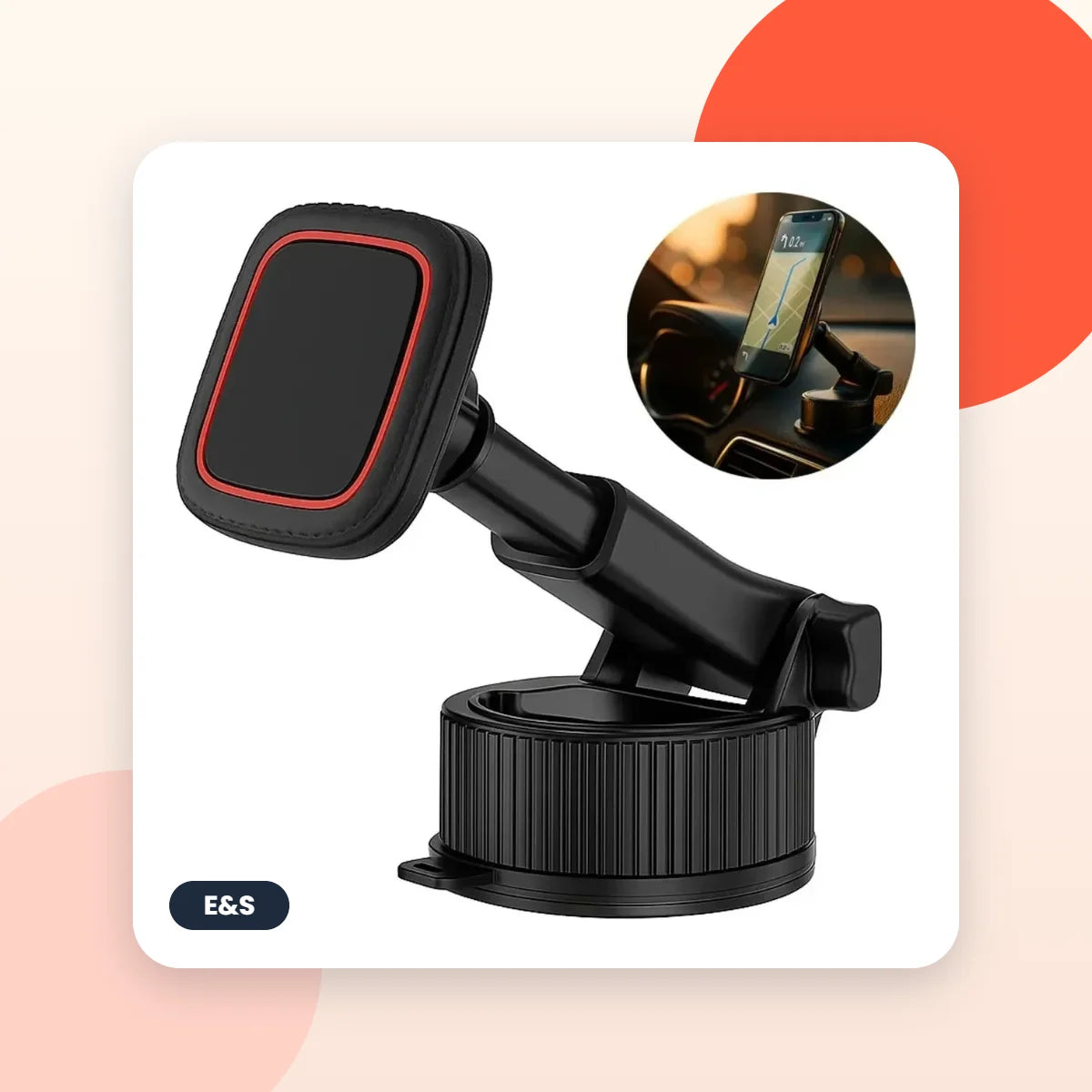Soporte Magnético de Celular para Carro 360° - E&S