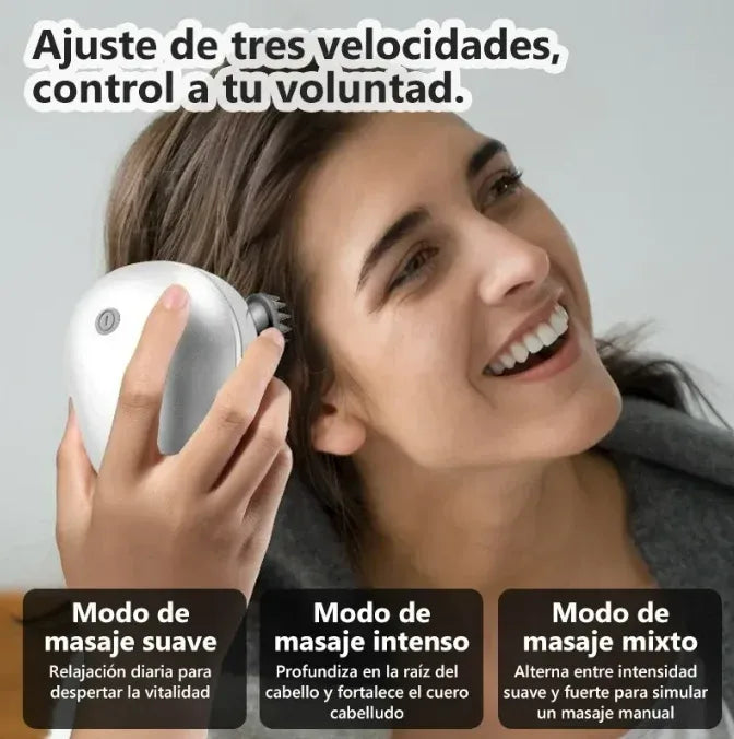 Masajeador de cuero cabelludo en uso