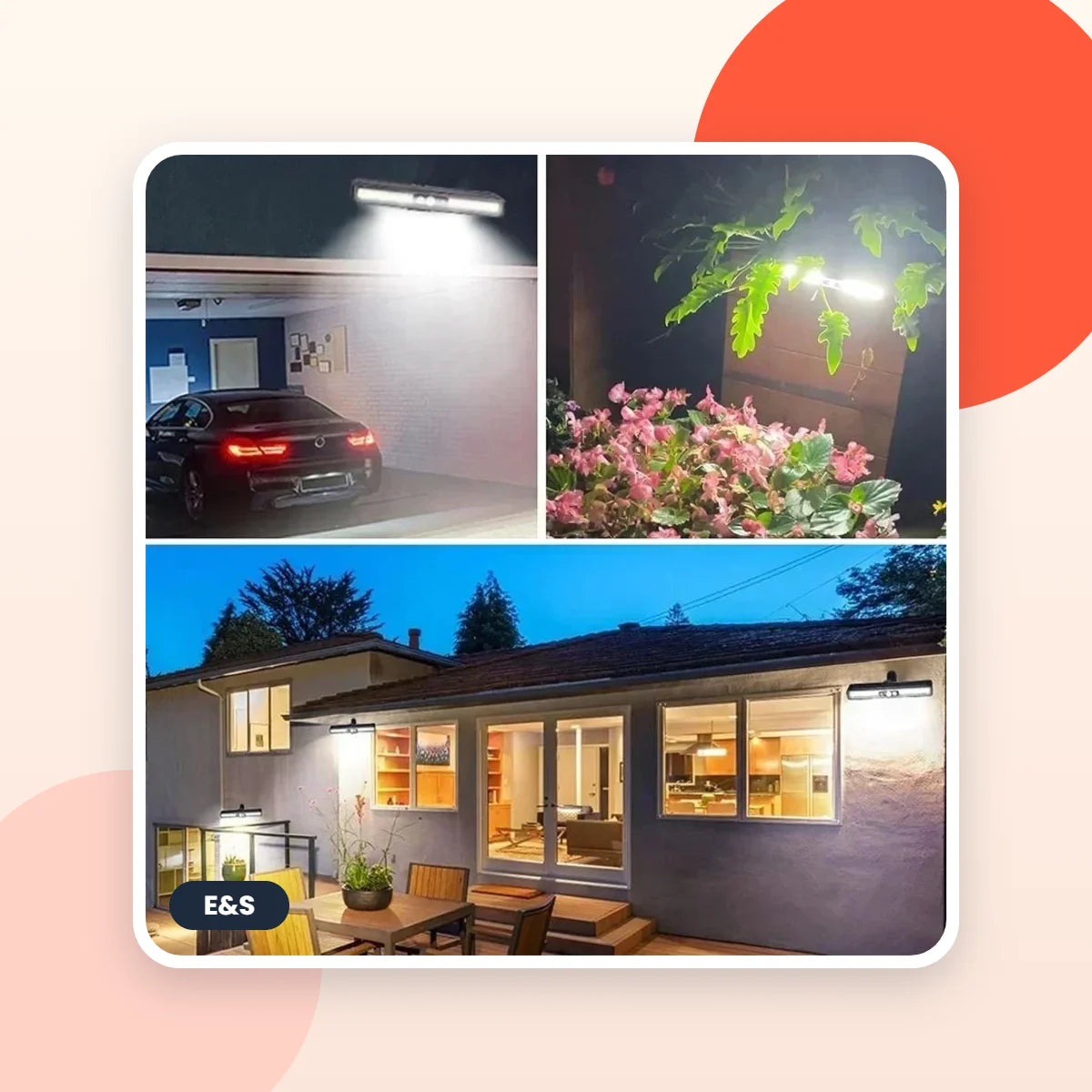 Lámpara Solar LED para Exteriores 90 LED - E&S